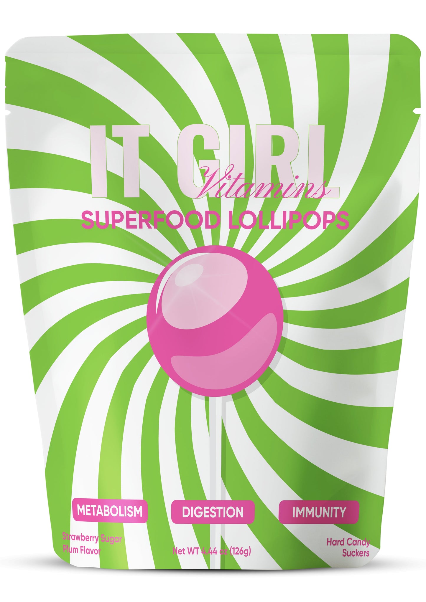 It Girl Superfood Greens Lollipops - Vegan Candy with Supergreens, Vitamins & Antioxidants